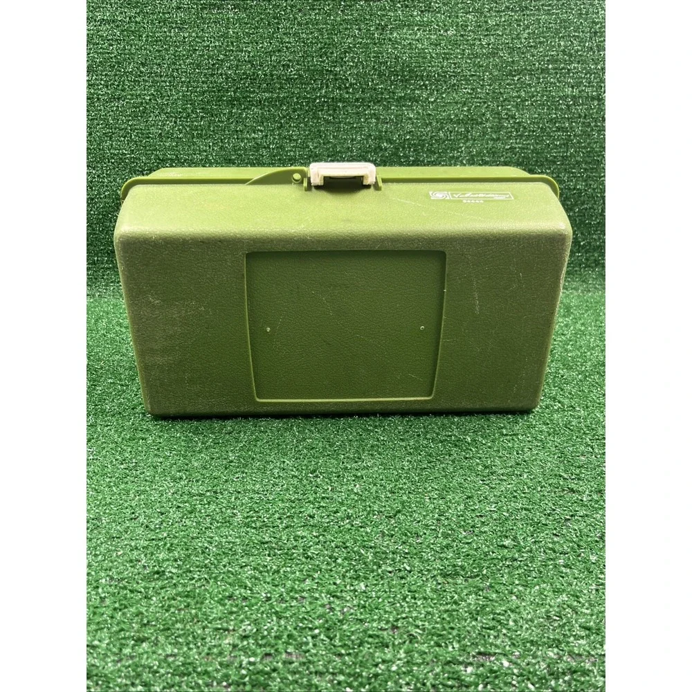 Vintage Ted Williams Tackle Box 34444‎ 3 Tier Trays Green Plastic Fishing Case